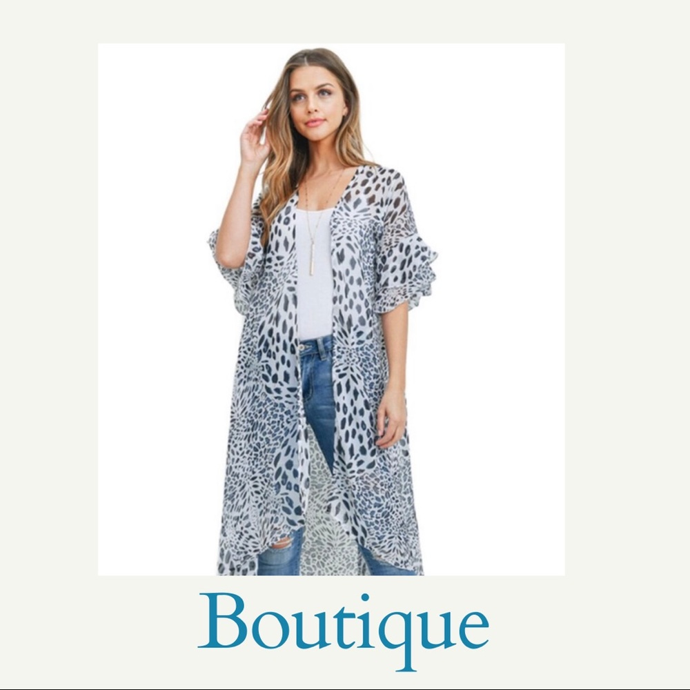 🌟HP 🌟 Leopard Print Ruffle Sleeve Kimono - Picture 7 of 7